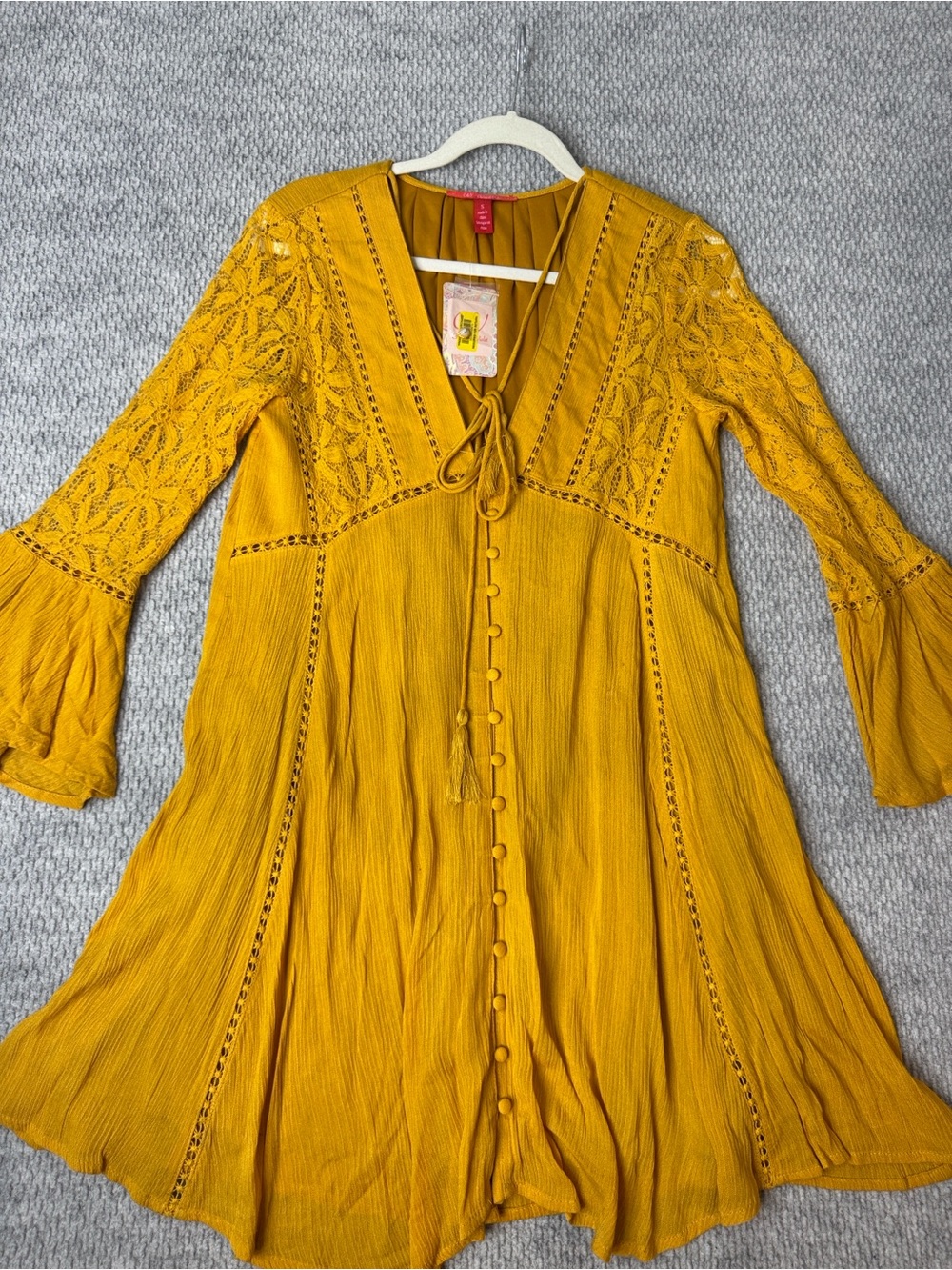 Chelsea & Violet Boho Dress S Gold NWT
